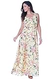 Roamans Women's Plus Size Roaman's Printed Maxi Dress (Banana Print,16 W)