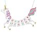 Unicorn Happy Birthday Banner - Unicorn Party Supplies Decorations - PREMIUM Unicorn Birthday Party Magical Pastel Design with Sparkle Gold Glitter! NEW for 2019, Cute, Glossy, and Pre-assembled primary