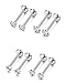 FUNRUN JEWELRY 4 Pairs 16G Stainless Steel Monroe Lip Rings Nose Studs Body Jewelry Piercing 3mm CZ 10mm