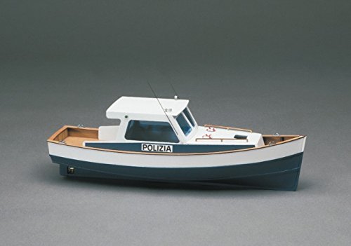 Mantua Models Police Motor Boat Wooden Model Kit for Adults