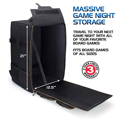 ENHANCE Board Game Backpack Reinforced Rigid Board Game Storage with
