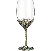 Simcat Handmade Painted Enamel Flower Glass Wine Glasses Transparent Refined Goblet, Stem For Cabernet, Gifts (enamel)
