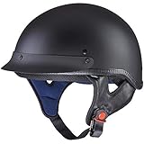 AHR Motorcycle Half Face Helmet DOT Approved Motorbike Cruiser Chopper Matt Black L