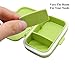 Meta-U Small Pill Box Supplement Case for Pocket or Purse - 3 Removable Compartments Travel Medication Carry Daily Vitamin Organizer (Green)