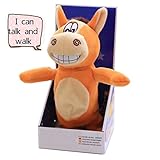 Wenasi 1 Pcs Talking and Walking Donkey Plush Toy Repeats What You Say Electronic Animal Toy for Kids (Brown)