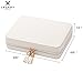 JL LELADY JEWELRY Small Jewelry Box Organizer Travel Jewelry Case Portable Faux Leather Jewelry Boxes Storage Case with Mirror for Women Girls (White)