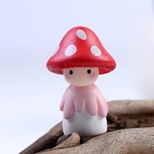 Palazze Mini Mushroom Fairy Garden Colorful Miniature Mushrooms (Red)