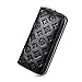 Auner Women RFID Blocking Wallet Leather Zip Around Clutch Large Travel Purse (Black)