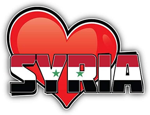 Syria Art Heart Flag Travel Slogan Vinyl Decal Sticker For Laptop Fridge Guitar Car Motorcycle Helmet Toolbox Luggage Cases 6 Inch In Width