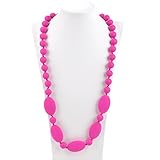 Consider It Maid Silicone Teething Necklace for Mom to Wear - FREE E-BOOK - BPA FREE and FDA Approved - One Love (Violet Red)