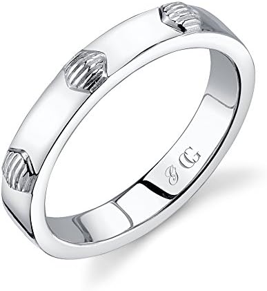 CHARLIZE GADBOIS Sterling Silver Signature Thin Hexagon Band Ring for Women