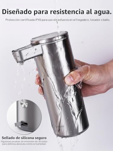 Automatic Soap Dispenser Stainless Steel:3 Modes,0.2s Fast Sensor | Anti-clogging Pump, No Drip, Waterproof Design, USB-C Rechargeable, for Bathroom Kitchen Homes Washing Hands and Dishes
