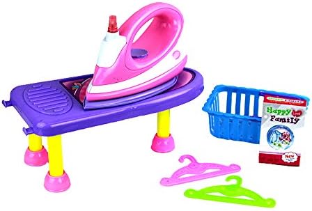 World King Toys Steam Iron Pretend Play Home Laundry Pink Fun Toy Set with Lights and Sounds!