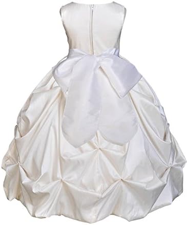 ompson Wedding Pageant Ivory Bubble Pick-up Taffeta Flower Girl Dress Bridesmaid 10 White10