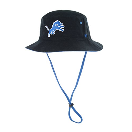 '47 NFL Detroit Lions Kirby Bucket Hat with Chin Strap, One Size Fits Most, Black