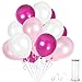 Treasures Gifted Pack of 100 White Magenta and Pink Metallic Latex Balloons for Bridal or Baby Shower Girls Tropical Colored Birthday Decorations Garland Kit Fairytale Wedding