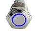E Support 16mm 12V 3A Car Blue Light Angel Eye Metal Push Button Switch Socket