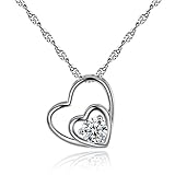 Perman Womens Double Heart Pendant Alloy Chain Necklace Jewelry, Cheap Stuff
