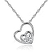 Perman Womens Double Heart Pendant Alloy Chain Necklace Jewelry, Cheap Stuff