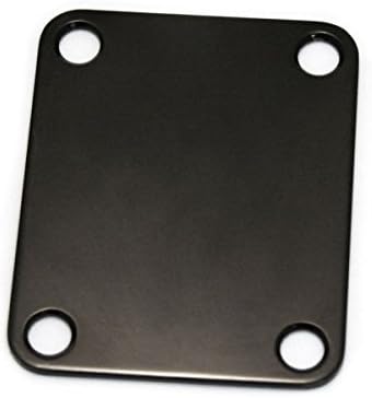 Greenten Black 4 Bolt Neck Plate Plain,Neckplate with Screws for FD Strat Tele Basses