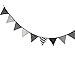 DrCor 10.5 Feet Double Sided Black and White Cotton Fabric Triangle Pennant Flag Bunting Banner 12 Flags For Nursery Kids Room Teens Bedroom Teepee Baby Shower Birthday Decor, Pack of 1