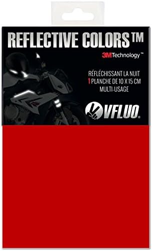 VFLUO 3M Reflective Colors. Universal Adhesive DIY kit for Helmet/Motorbike/Scooter/Bike. 3M Technology. 10 x 15 cm Sheet. Ruby red