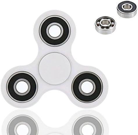 Acmys The Anti-Anxiety 360 Spinner Helps Focusing Fidget Toy [3D Figit] Tri-Spinner EDC Focus Toy for Kids &amp; Adults - Best Stress Reducer Relieves ADHD Anxiety Boredom (White)
