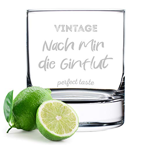 polar-effekt Ginglas mit gravierten Spruch - Ideal für Gin Tonic - Cocktailglas für Mixgetränke - Geschenk für Mann…