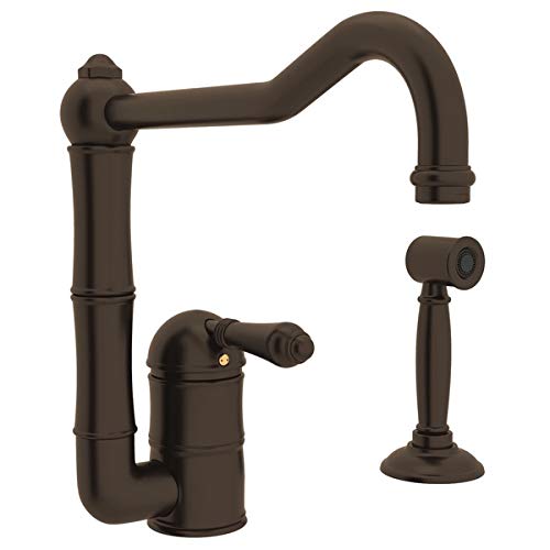 Rohl A3608LMWSTCB-2 Italian Acqui Single-Lever Handle Standard Kitchen Faucet 4.5-in L x 2.3-in W x 10.8-in H Tuscan Brass