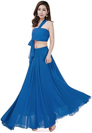 Summer Chiffon High Waist Pleated Big Hem Floor/Ankle Length Beach Maxi Skirt for Women Wedding Party Long Skirts