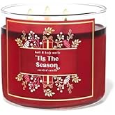 Bath & Body Works, White Barn 3-Wick Candle w/Essential Oils - 14.5 oz - 2021 Christmas Scents! (Tis The Season)