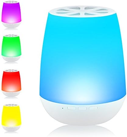 Igingko App Remote Control Smart Bedside Lamp LED Night Light with Bluetooth Speaker for Home Party Travel Wedding (Hands-free Bluetooth Speakerphone,Music Player, Dimmable RGB Color Change) White