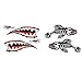 4 Pieces/Set Kayak Decals Skeleton Fish Bones Shark Teeth Mouth Canoe Fishing Boat Car Motorcycle Wall Window Laptop Stickers Graphics Accessories