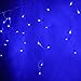 LEDwholesalers 16.4-Feet 120-LED Icicle Christmas Holiday Lights with White Wire, Blue, X059BU