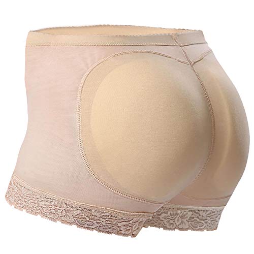 Everbellus Seamless Butt Lifter Shorts Padded Panties Enhancer Womens Underwear Beige 2XL