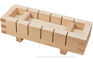 IPPINKA Wooden Sushi Mold Press, Oshizushi Maker, Made of Hinoki (Japanese Cypress), Made in Japan, 7 Inches