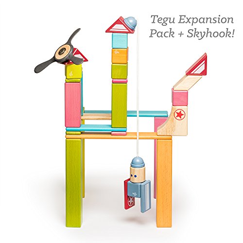 42 Piece Tegu Magnetic Wooden Block Expansion Pack Large, Tints