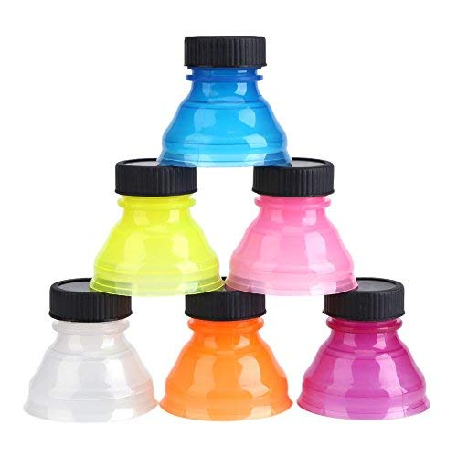 Atyhao Pack of 6 Mixed Colours Reusable Clip-On Can Convert Soda Savers Bottle Caps for Cool Coke Drink Lids