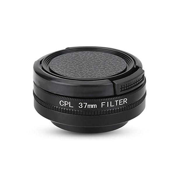Mugast 37mm Circular Polarizer Objektivfilter, CPL Filter Objektiv mit Adapterring Schutzkappe Geeignet für Xiaomi Yi 4k…