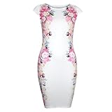 Forever Womens Celebrity Inspired Side Floral Bodycon Midi Dress