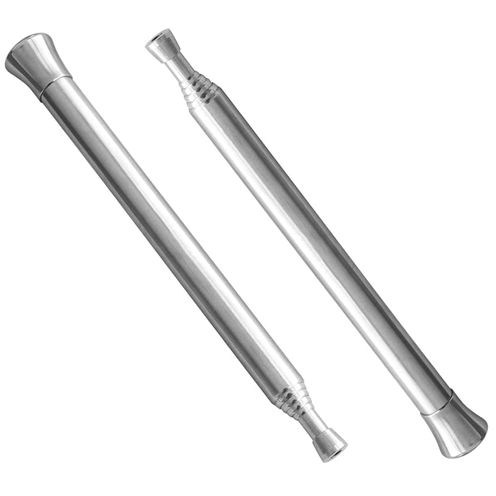 2Pcs Gear Telescopic Blow Fire Tube Camping Bellows Stainless Steel Pocket Starting Fire Tool for Cooking, Picnic, BBQ, Hunting, Fishing, Hiking