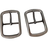 Honkenda 3 Inch Stainless Steel Single Prong Square Belt Buckles, Wide Heavy Duty Metal Roller Rectangular Belt Buckle Replacement for Men Women Leather Craft Accessories (Silver, 2 Pack)