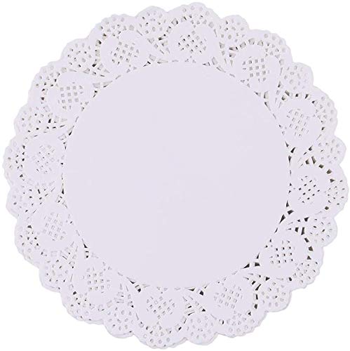 Paper Doilies,100 Pieces Round Lace Disposable Paper Mats Coasters Placemats,Cake Packaging Paper,Ideal for Weddings, Birthday Party,Tableware Decoration,White 6.5Inch