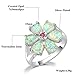 CiNily Flower White Opal Ring,Rhodium Plated Pink Tourmaline Women Jewelry Gemstone Ring Size 6-12