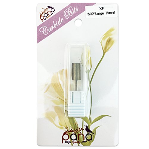 Premium Pana 3/32" Safety Nail Carbide Bit - Silver Large Barrel Head (Grit: Extra Fine - XF) for Electric Dremel Drill Machine