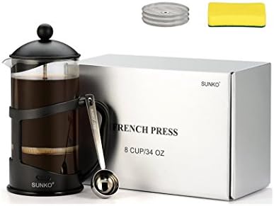 SUNKO French press coffee tea espresso maker 34 oz 8 cup heat resistant