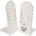 MyGift Set of 2 Whitewashed Wood Multiple Necklace Bust Display Stand - Holds up to 5 Necklaces