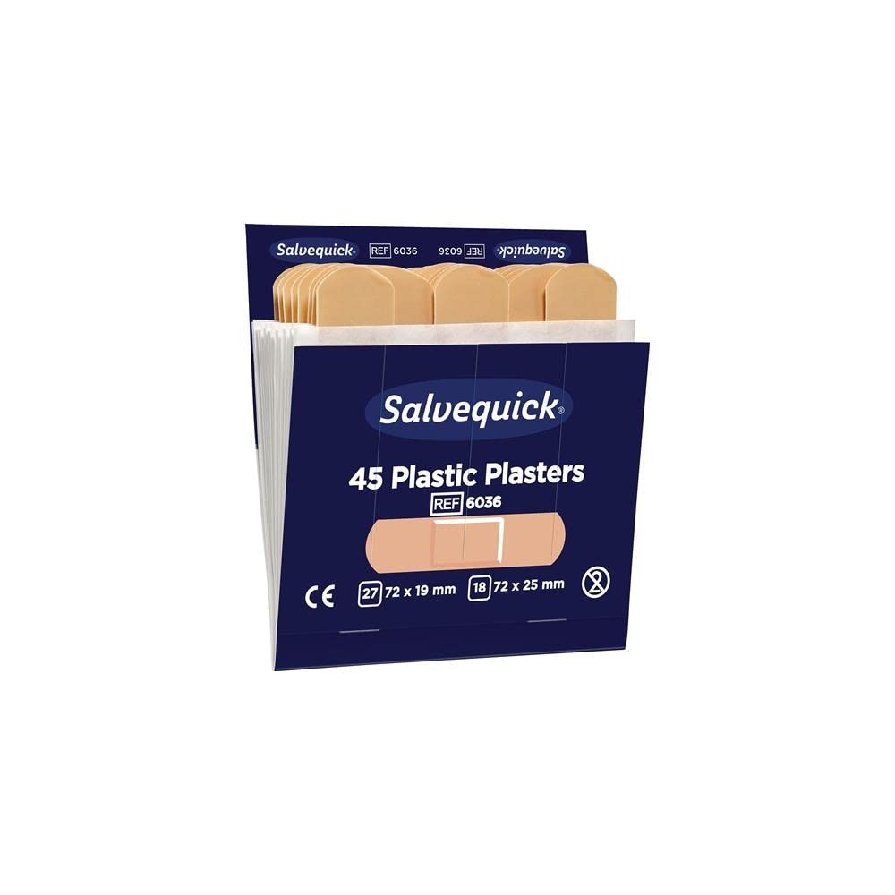 SALVEQUICK Water-Repellent Plasters for Plaster Dispenser Contents: 6 x 45 Pieces