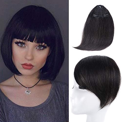 Buy Clip in Bangs Black KNITTING One Piece 100 Real Human Hair Side