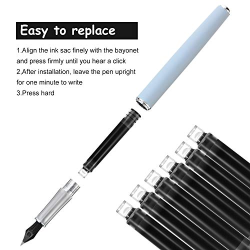 60 Pieces Fountain Pen Ink Pen Ink Cartridges Fountain Pen Refill Short